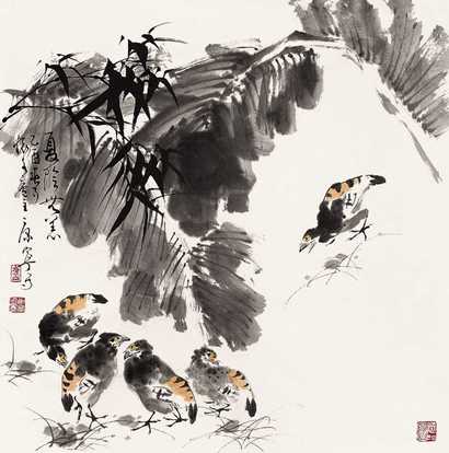 康宁 2005年作 夏荫无恙 镜心